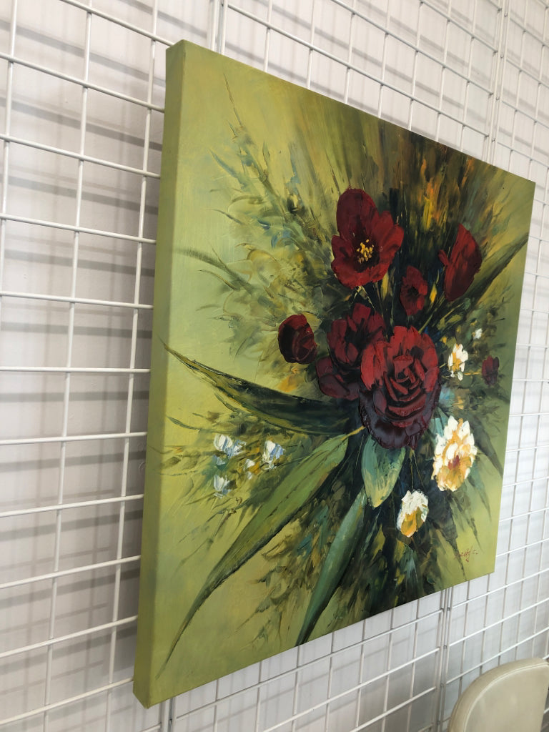 BLOOMING ROSE CANVAS - SIGNED.
