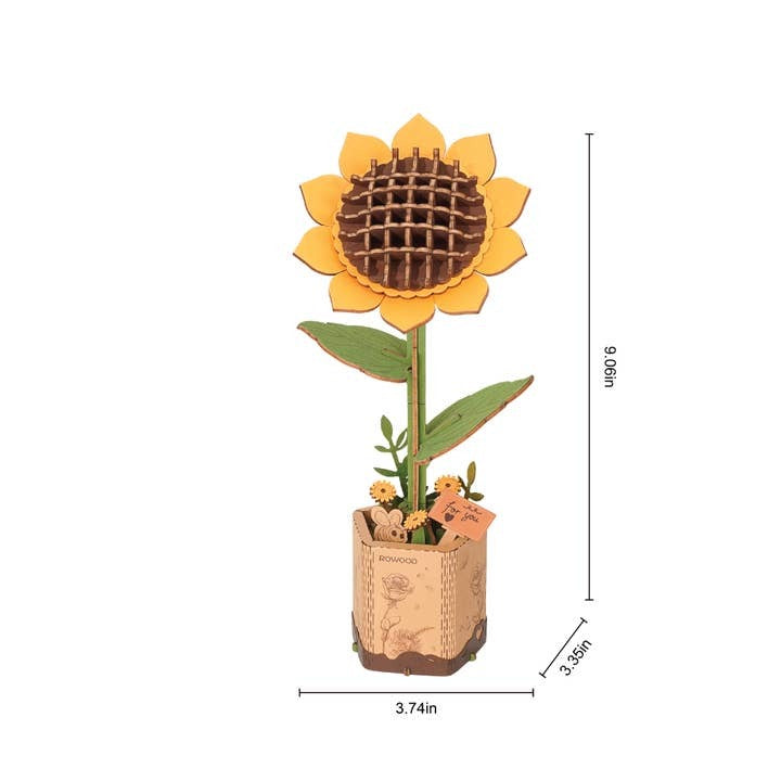 NEW 3D Wooden Flower Puzzle: Sunflower. 86 Pieces