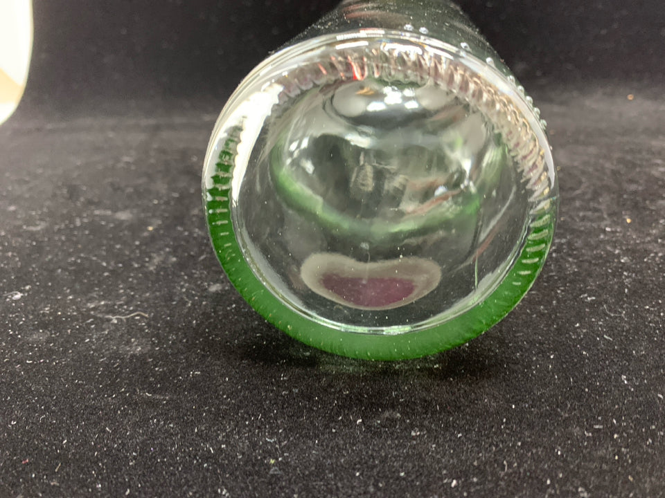 GLASS BOTTLE W/LOCKING STOPPER.