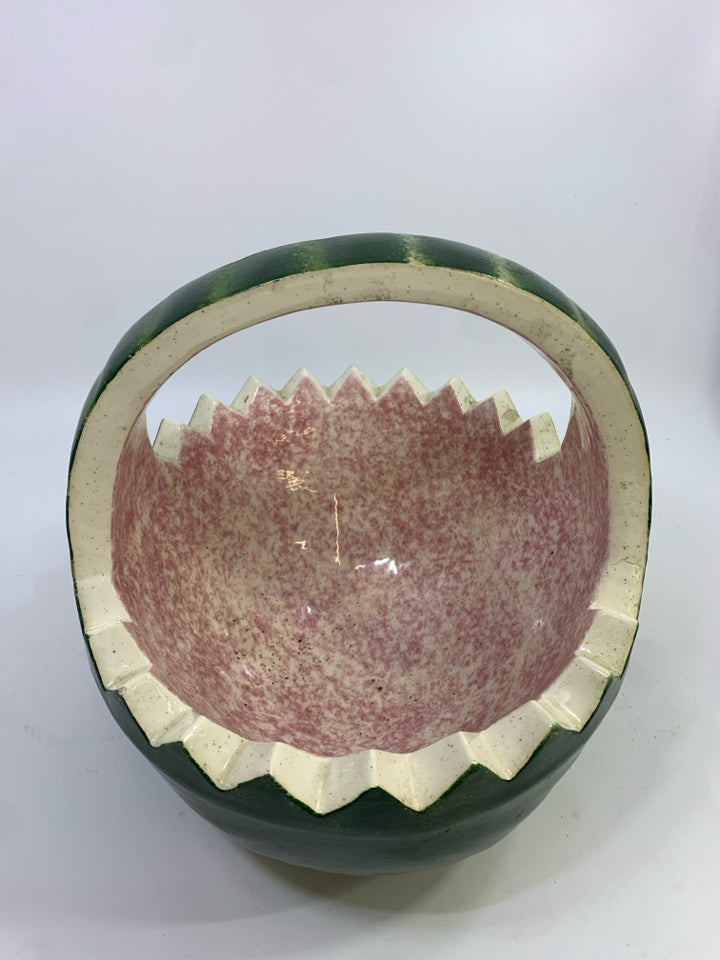 CERAMIC WATERMELON BASKET.