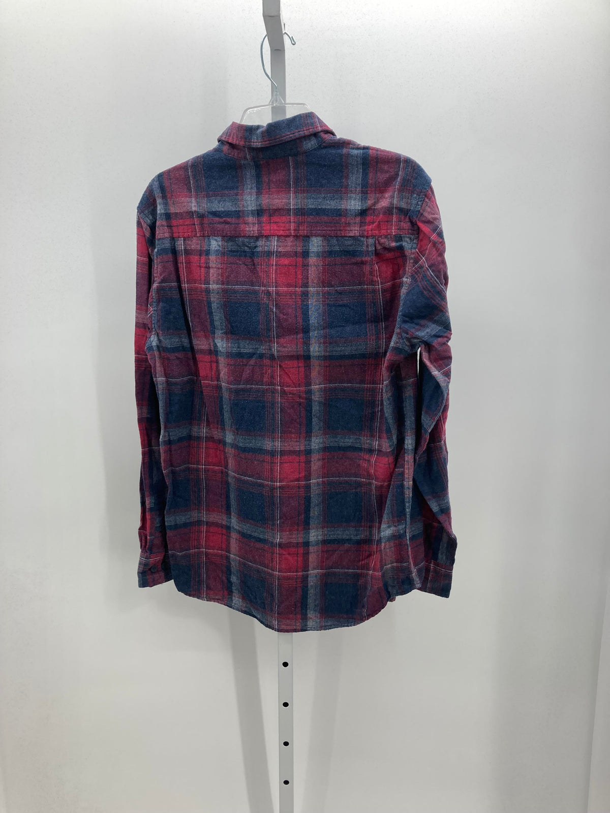NAVY PLAID BTN DOWN