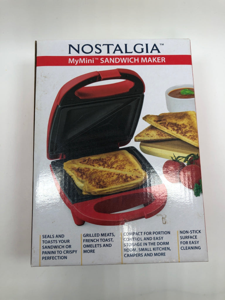 NIB MINI SANDWICH MAKER.