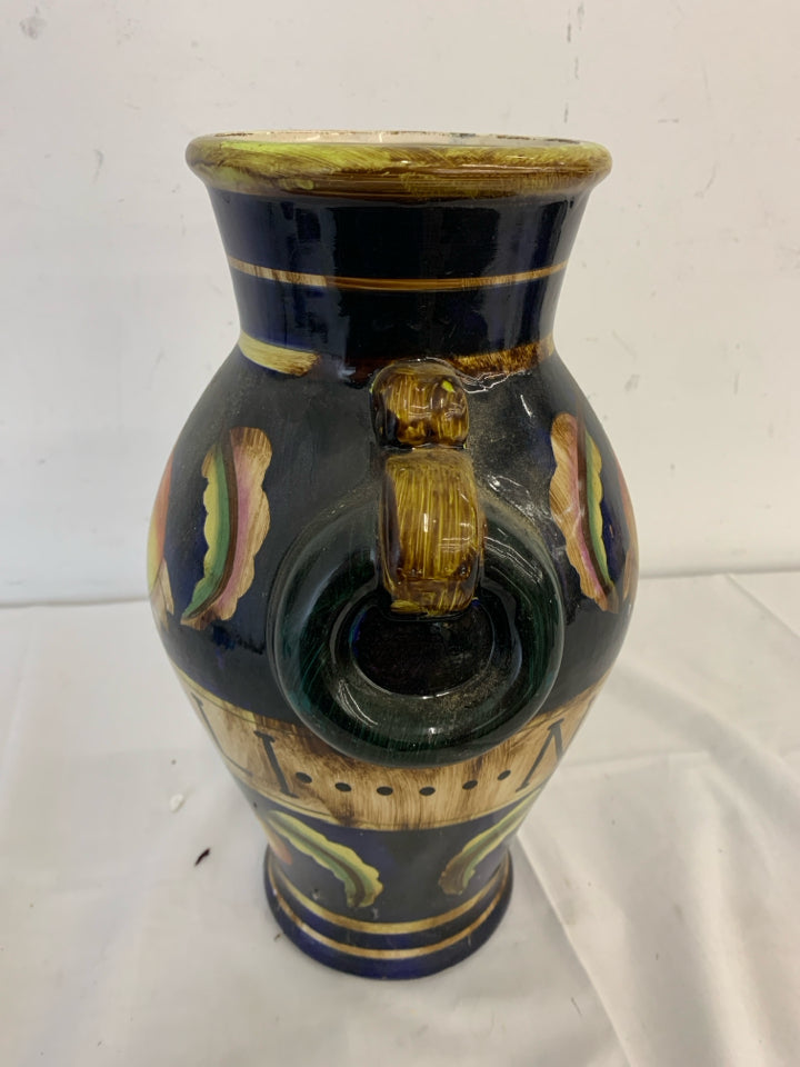 DARK NAPOLI URN STYLE VASE.