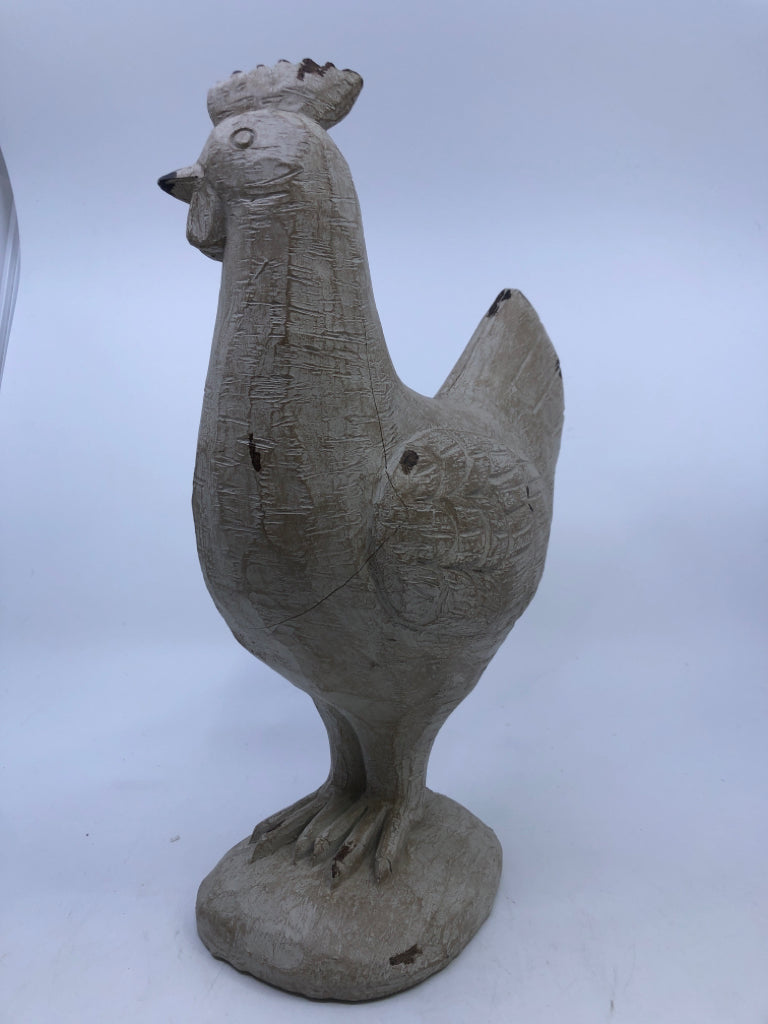 DISTRESSED RESIN STANDING CHICKEN.
