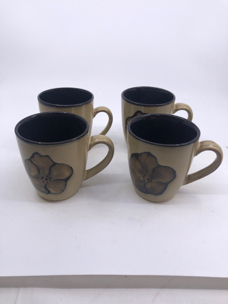 16 PC SCV 4 PAINTED POPPIES PATTERN.