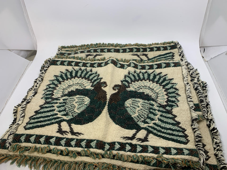 8 TURKEY TAPESTRY WOVEN PLACEMATS.