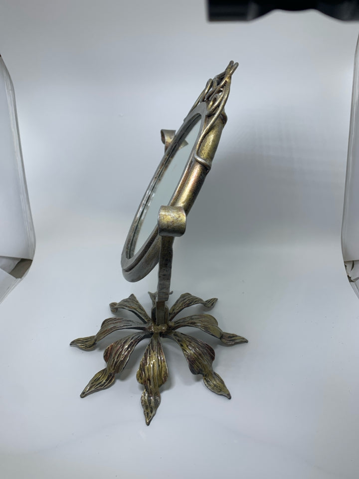 HEAVY METAL FLOWER PETAL BASE W/ SCROLL DETAILS.