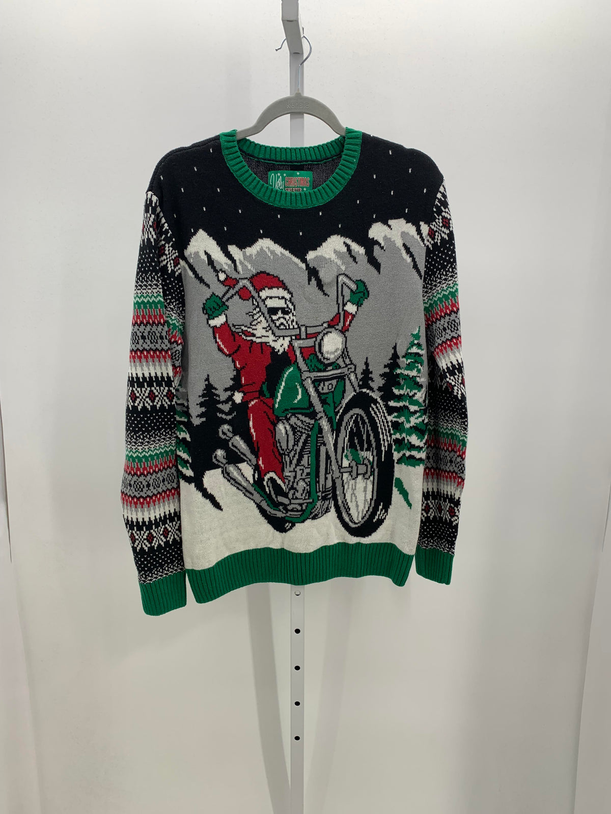 LONG SLV SWEATER SANTA MOTORCYCLE.