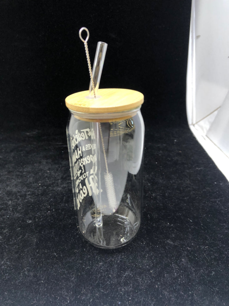 A TEACHER GLASS TUMBLER.