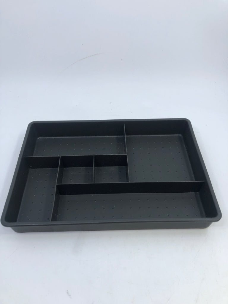 BLACK SILICONE DRAWER ORGANIZER.