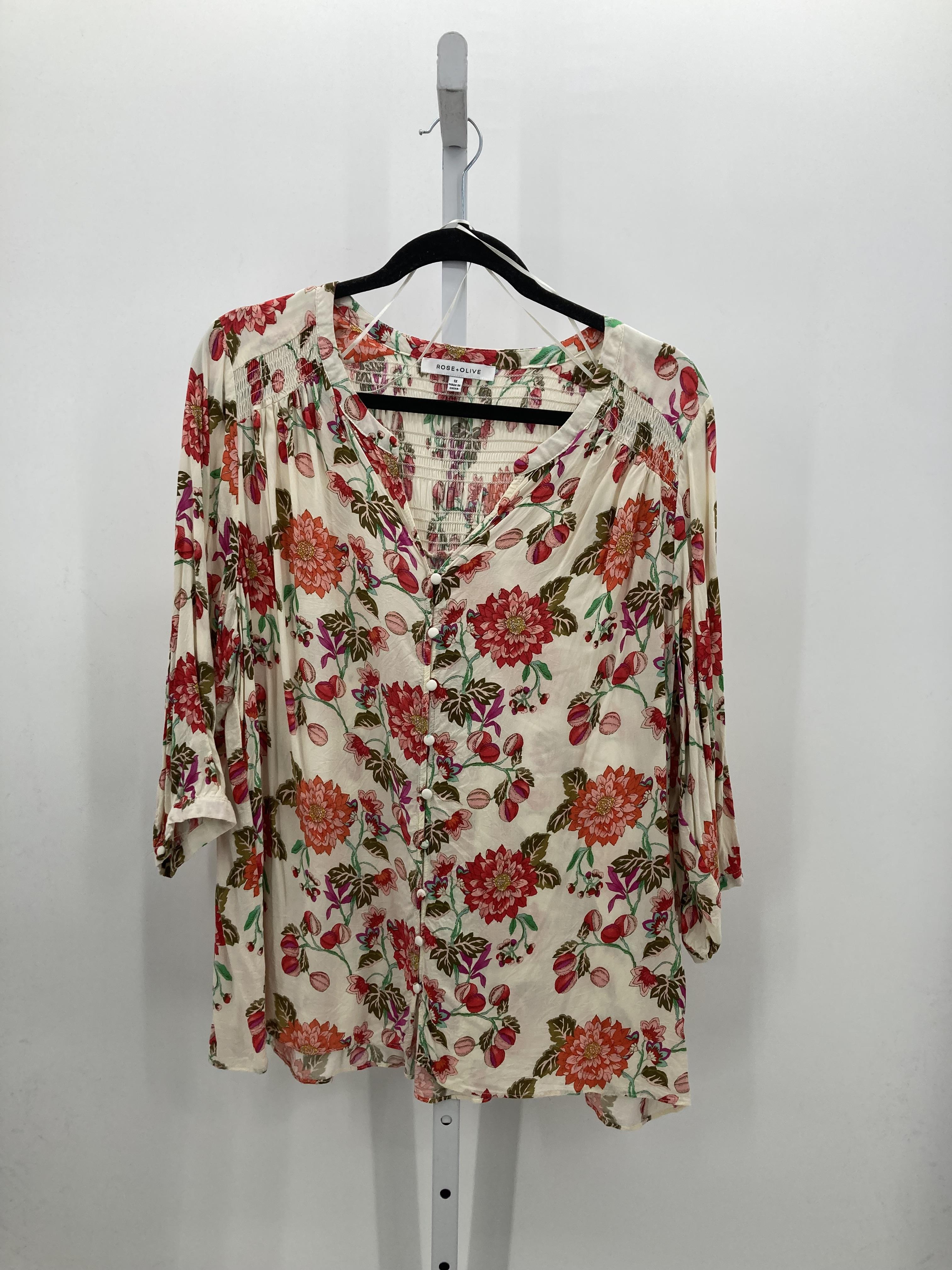 Rose & Olive Size 1X Womens 3/4 Sleeve Shirt