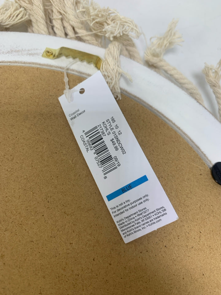SMALL CIRCLE MACRAME EDGE MIRROR.