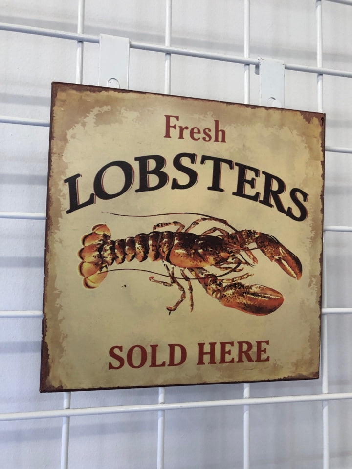 FRESH LOBSTERS TIN SIGN.