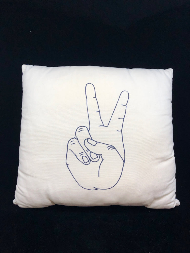 PEACE PILLOW W/NAVY BACK.