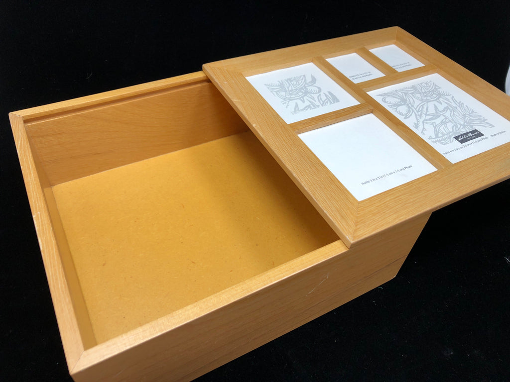 LT WOOD PHOTO STORAGE BOX.