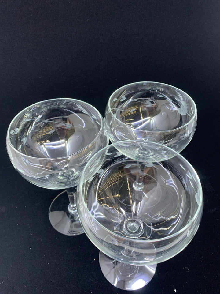 3 PRINCESS HOUSE MARGARITA GLASSES.