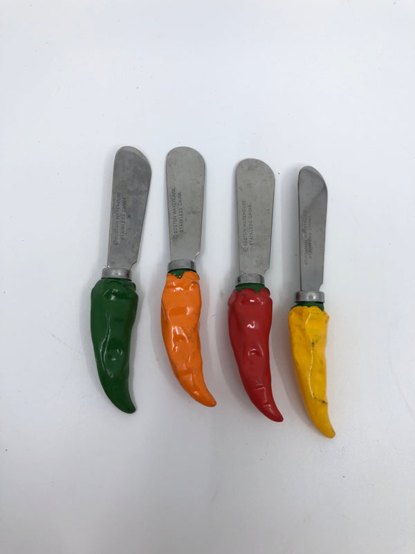 4 COLORFUL CHILI CHEESE SPREADERS.