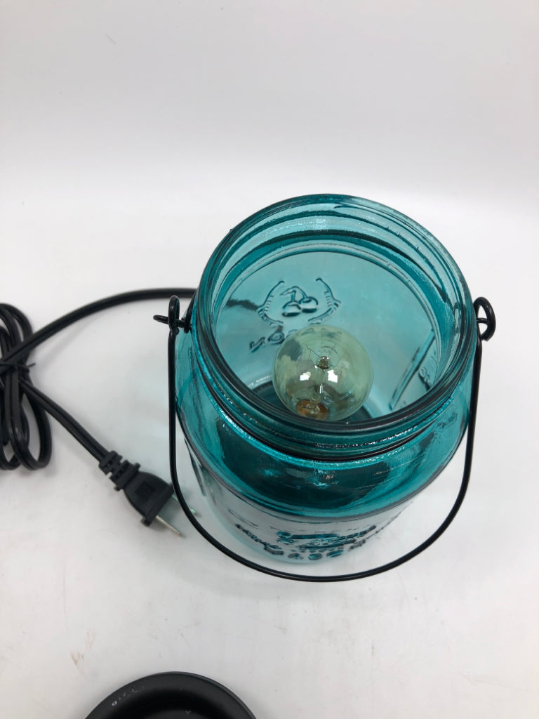 BLUE MASON JAR WAX MELT LAMP.