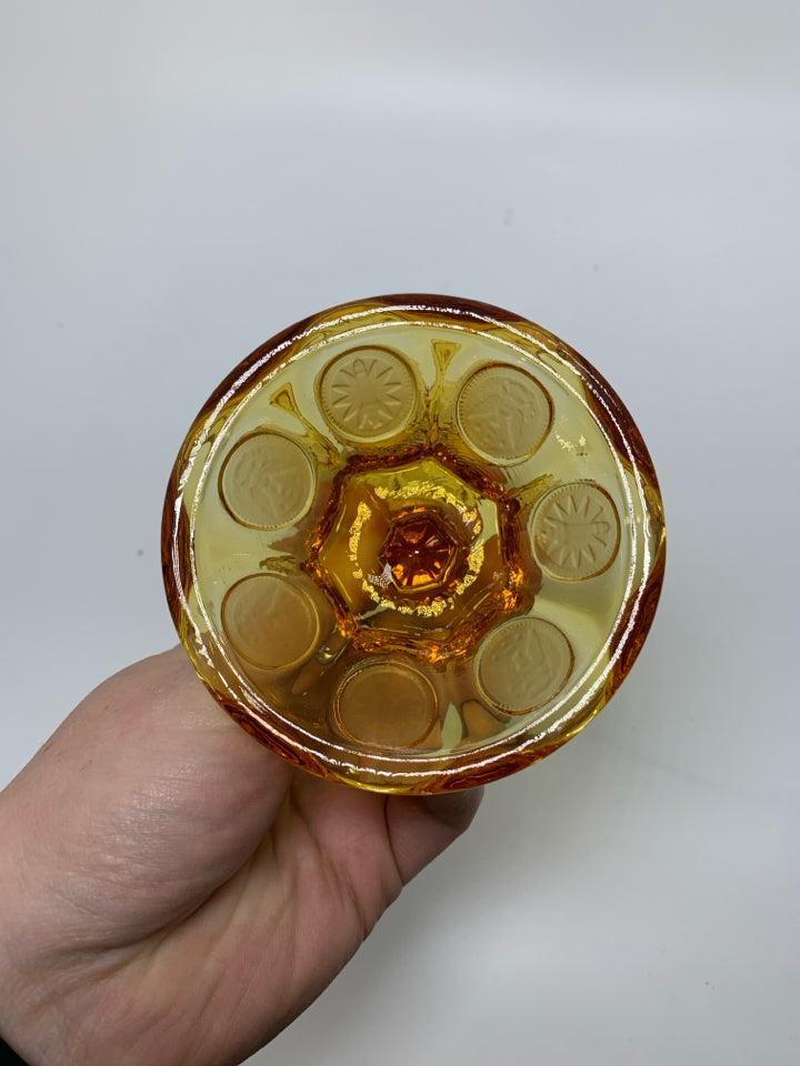 VTG FOSTORIA COIN GLASS COVERED SUGAR BOWL.