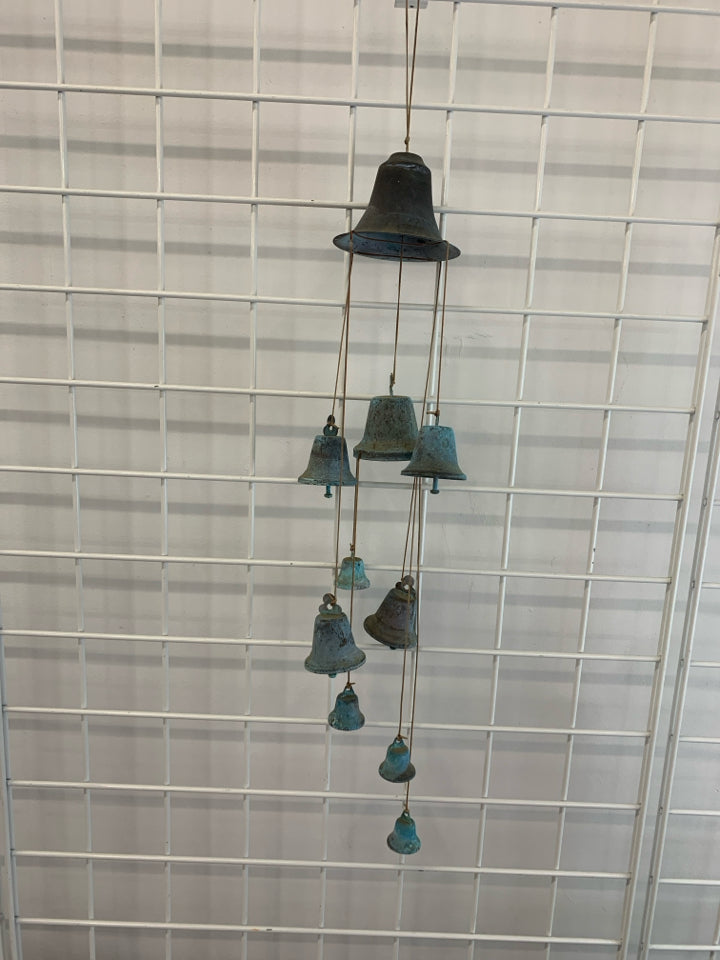 BLUE RUSTIC BELL WINDCHIME.
