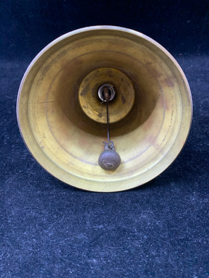 BRASS BELL W/WOOD HANDLE.