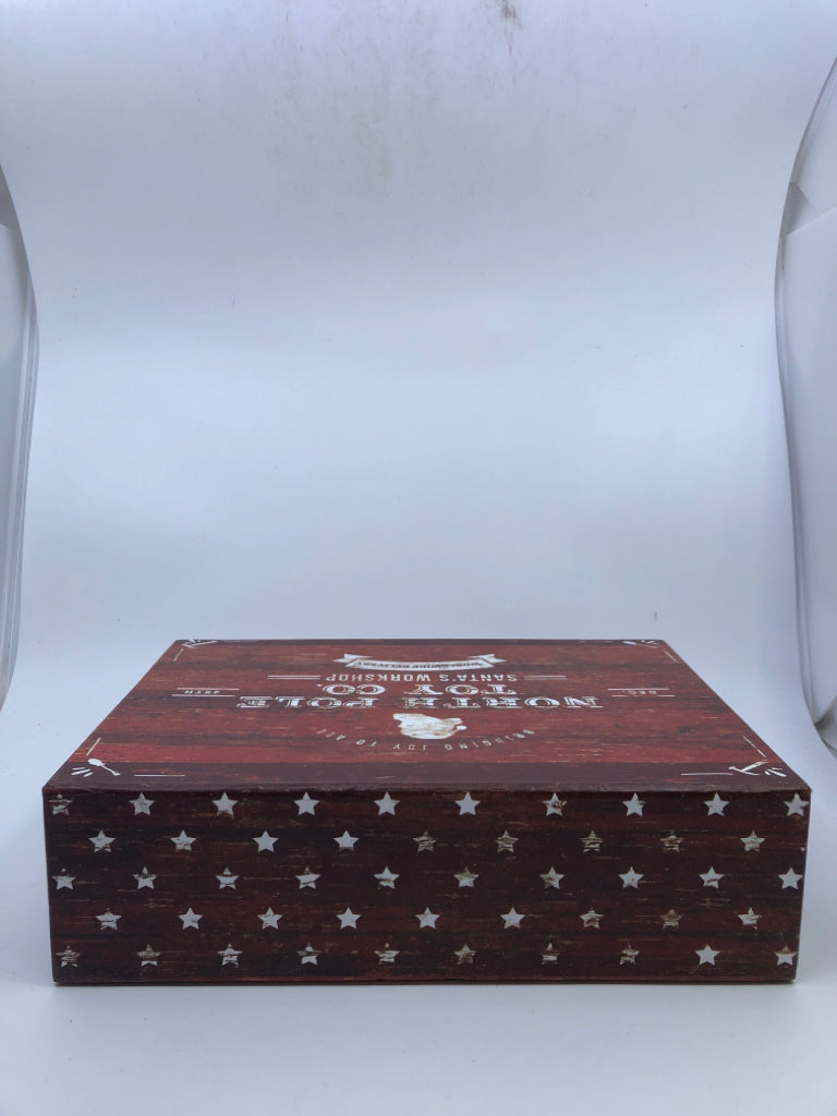 "NORTH POLE TOY CO" STORAGE BOX MAGNETIC LID.