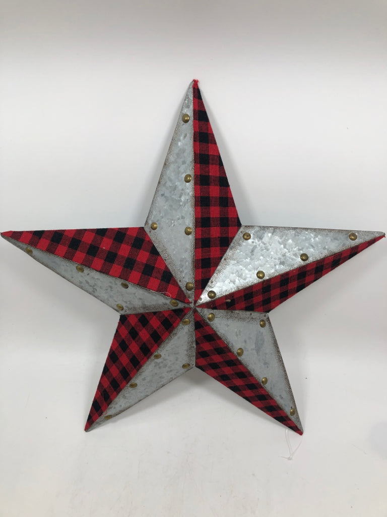 PLAID FABRIC METAL STAR.