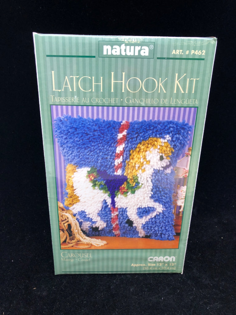 NIB LATCH HOOK CAROUSEL HORSE.