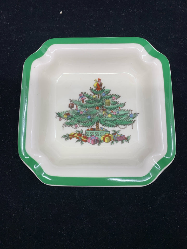 SPODE CHRISTMAS TREE ASHTRAY.