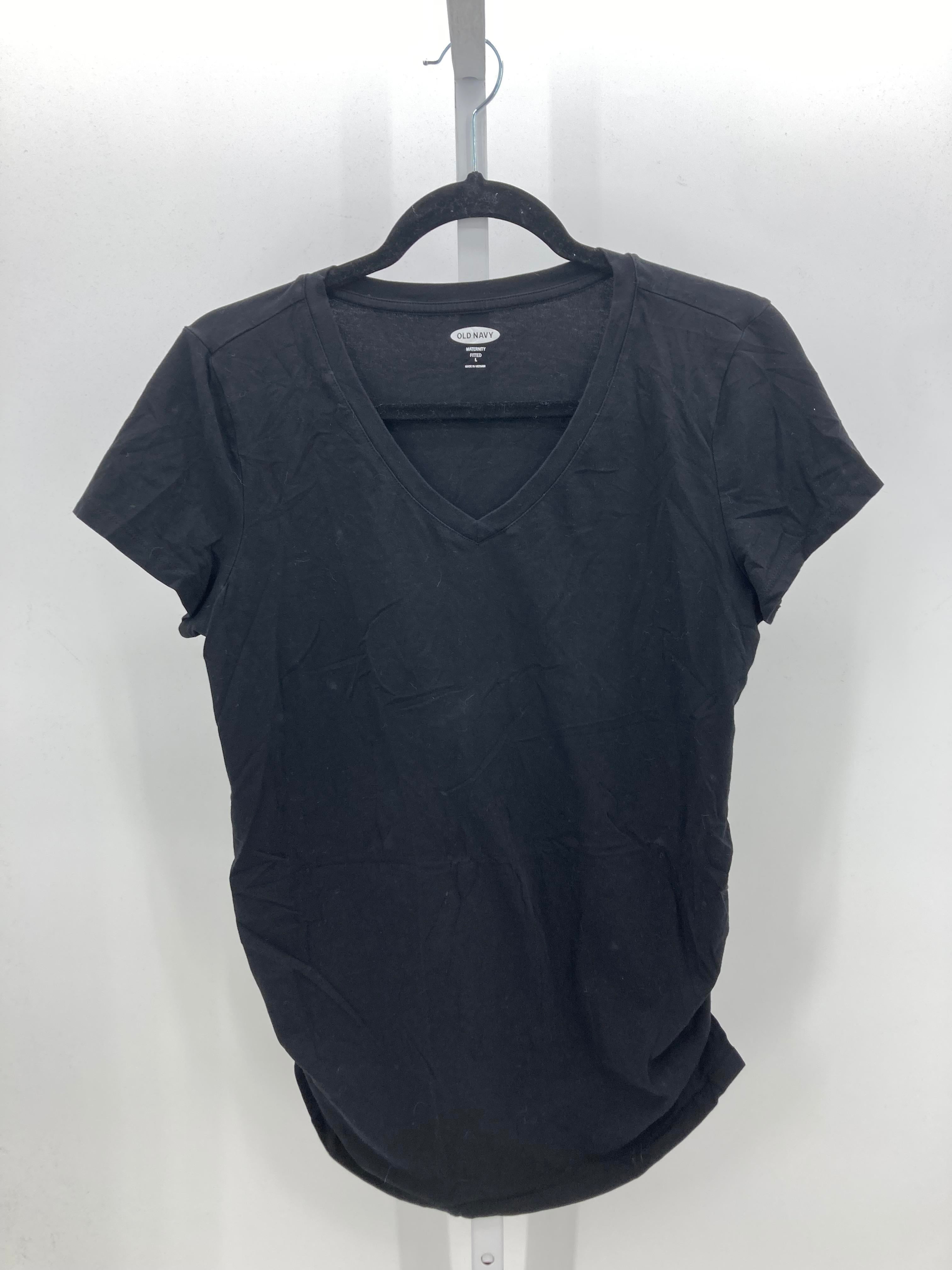 Old Navy Black Size Large Maternity Short Sleeve Shirt