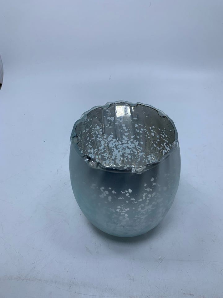 MERCURY GLASS TEA LIGHT HOLDER.