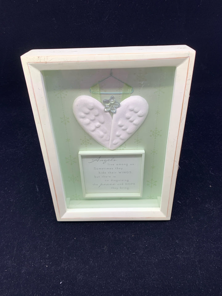 ANGELS SHADOWBOX CREAM WALL HANGING.