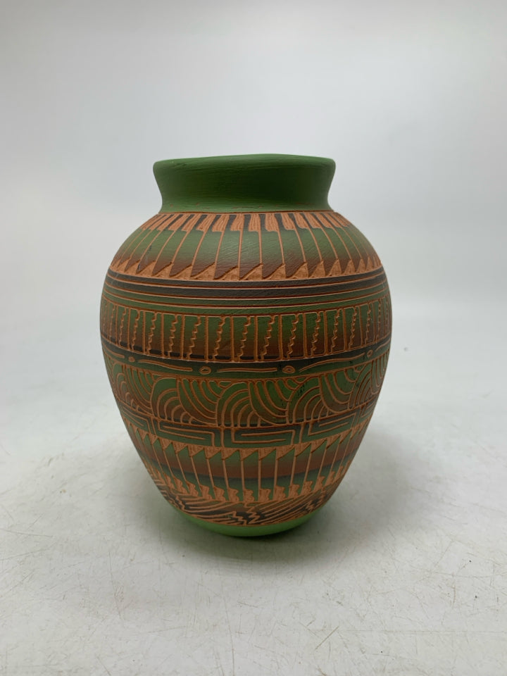 TERRA COTTA VERY DETAILED VASE.