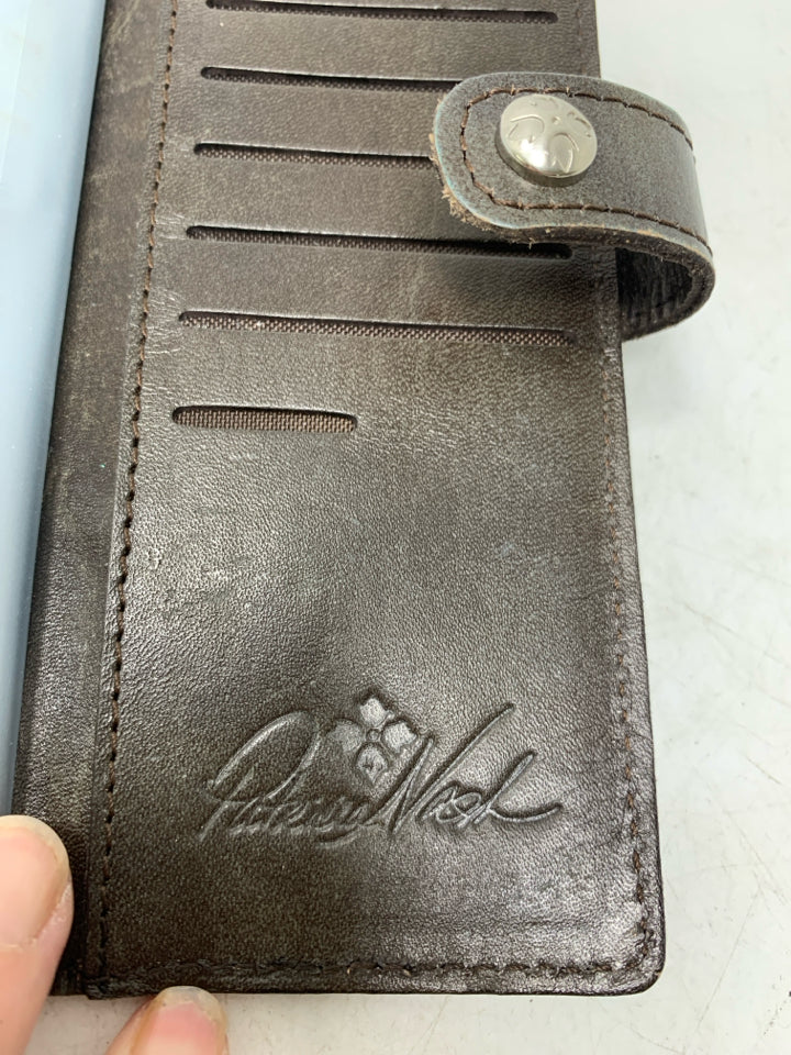 Patricia Nash Tooled Leather Turquoise Wallet *Minor Interior Wear