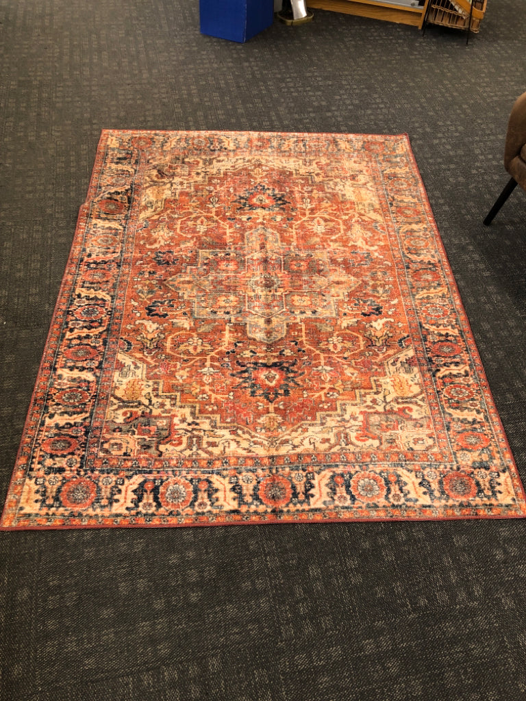ALLEN AND ROTH RED MOROCCAN RUG.