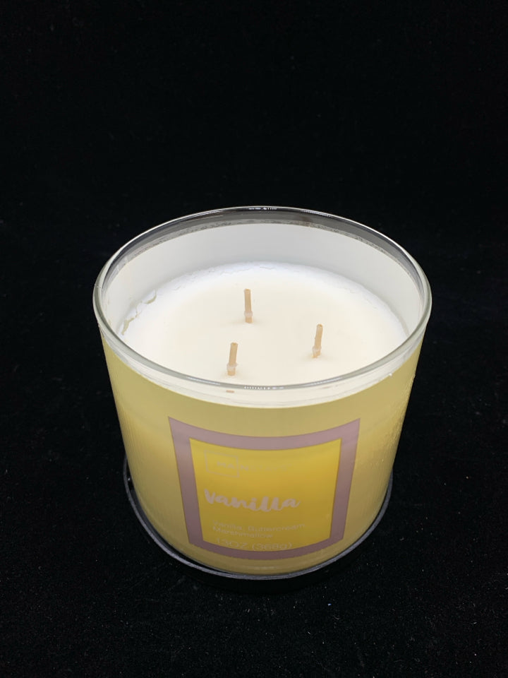 3 WICK VANILLA CANDLE.