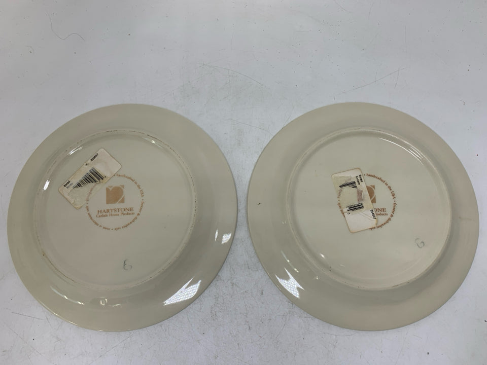 2 HEARTSTONE BRIDE/GROOM PLATES.