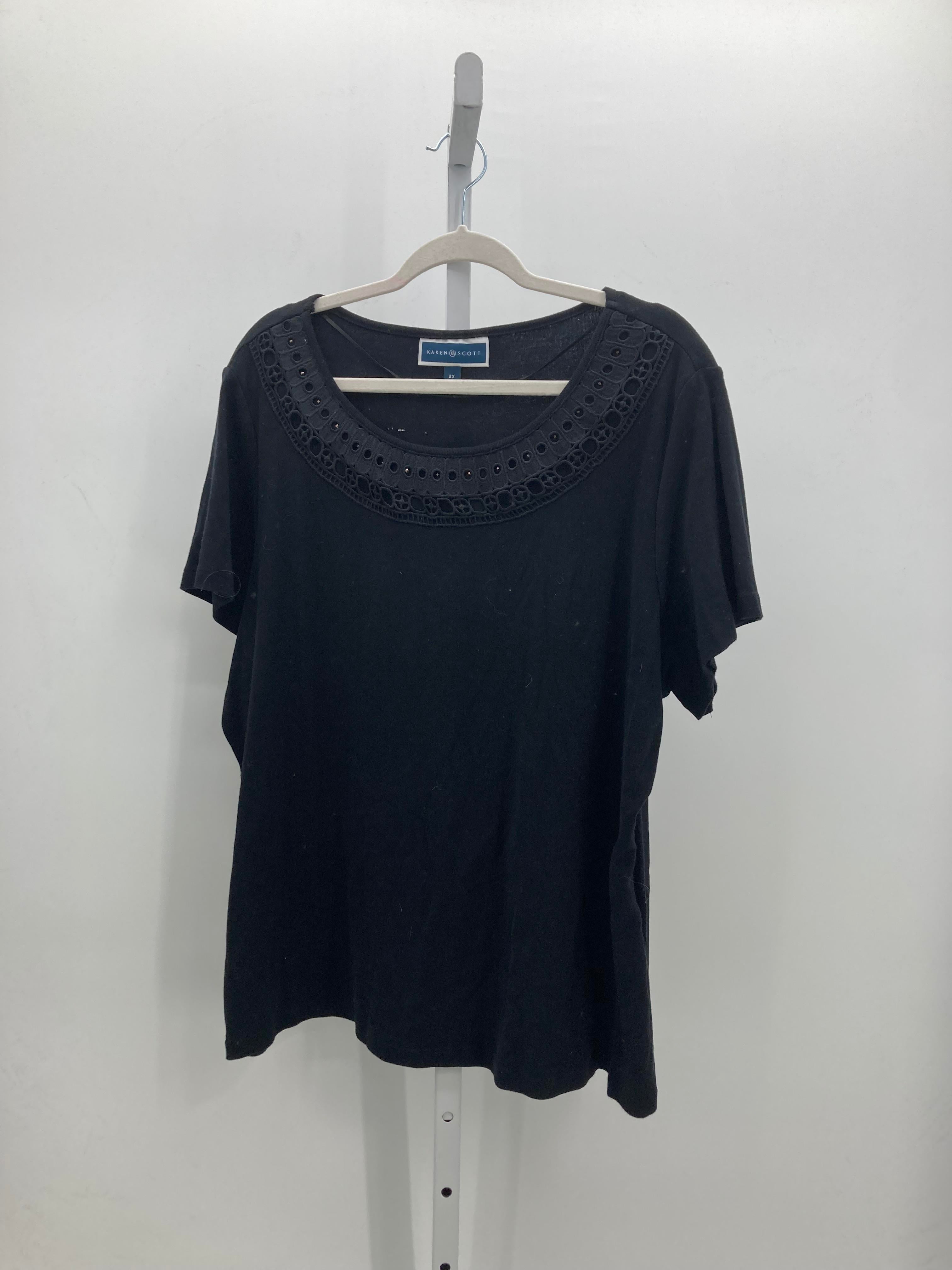 Karen Scott Size 2X Womens Short Sleeve Shirt