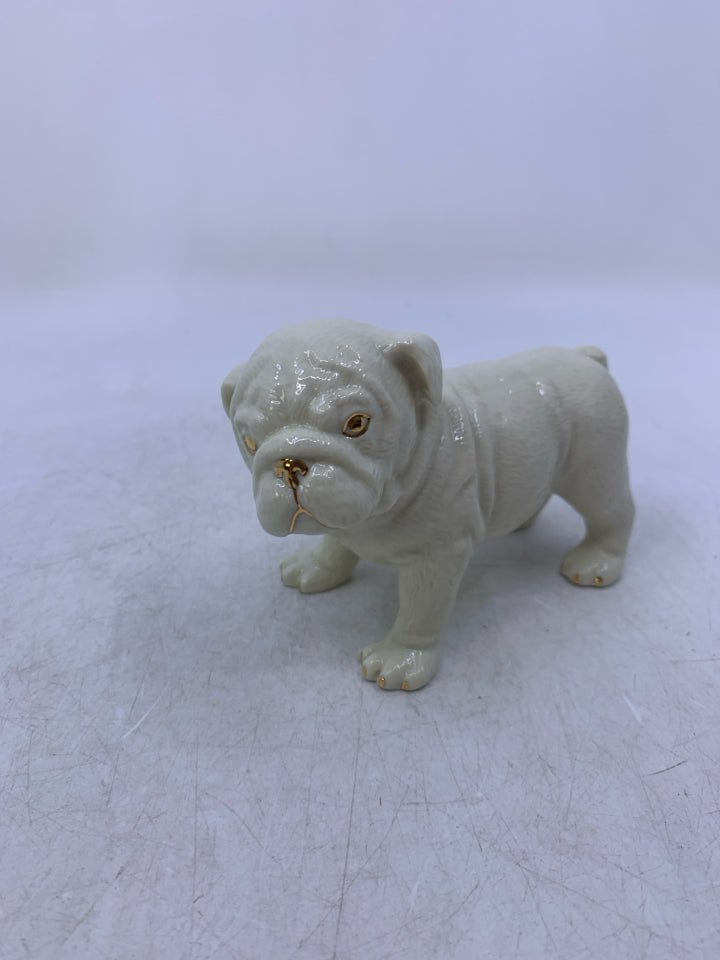PUPPIES OF LENOX BULLDOG FIGURINE W/ GOLD DETAILS.
