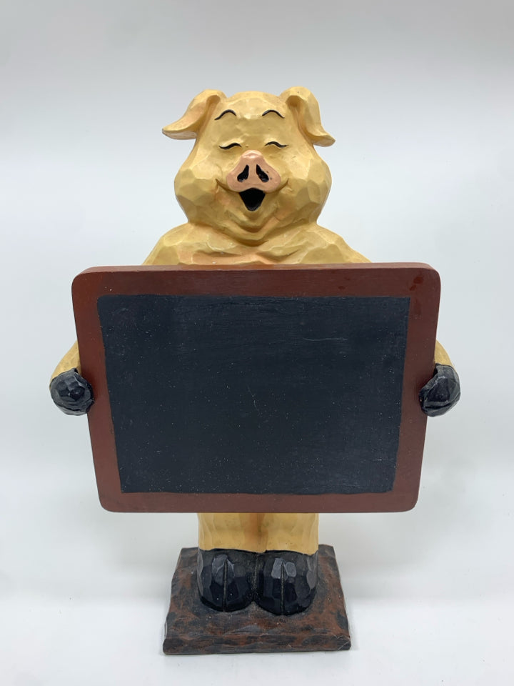 RESIN PIG CHALKBOARD MENU SIGN.