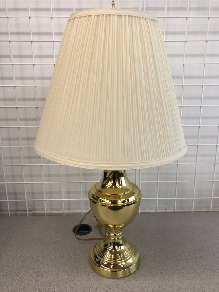 GOLD LAMP PLEATED SHADE.