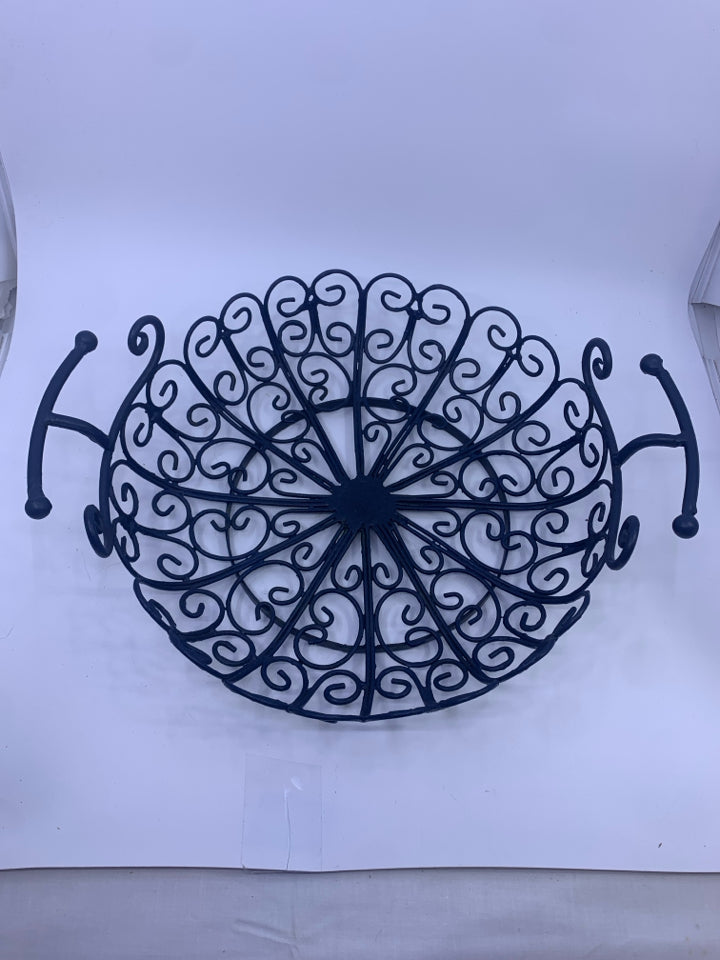 HEAVY METAL BLUE BOWL W HANDLES.