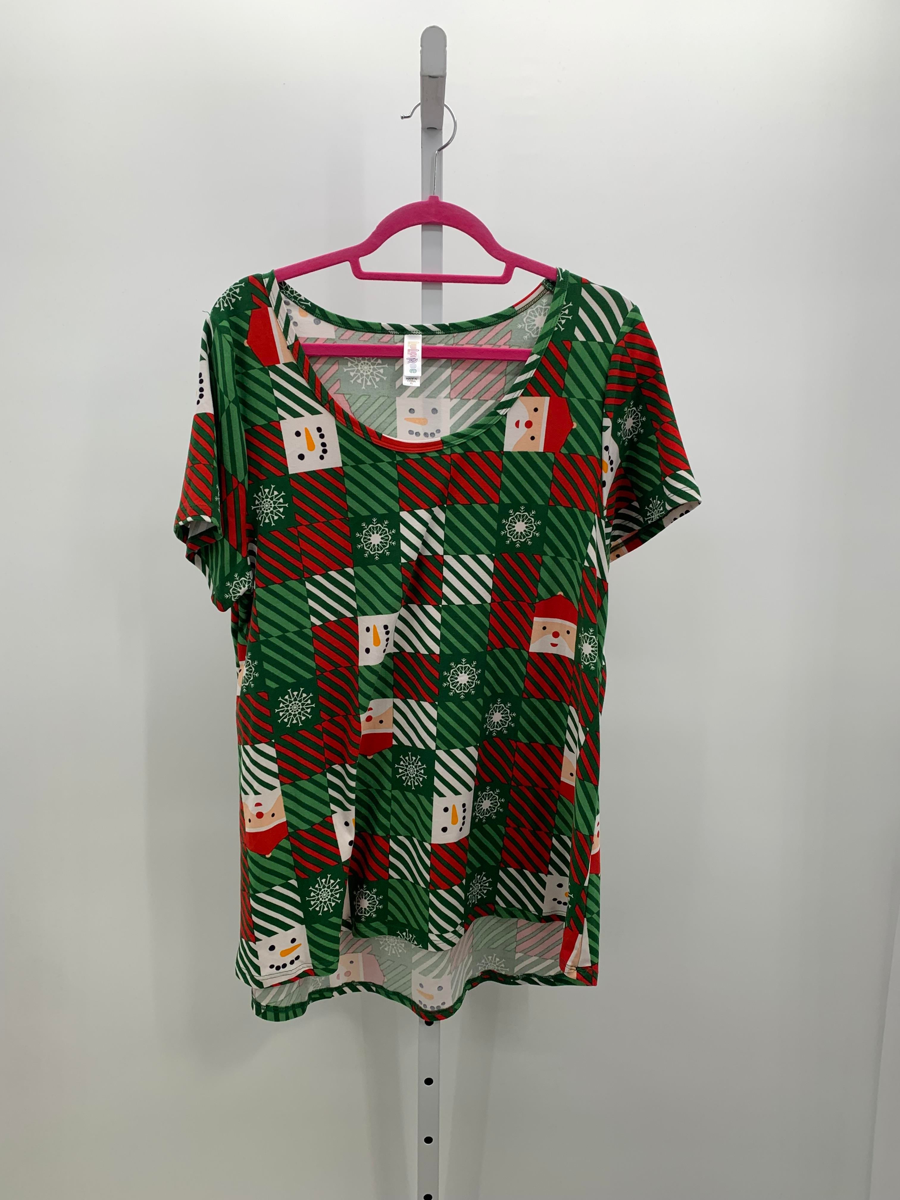 SHORT SLV SHIRT SANTA SNOW MAN