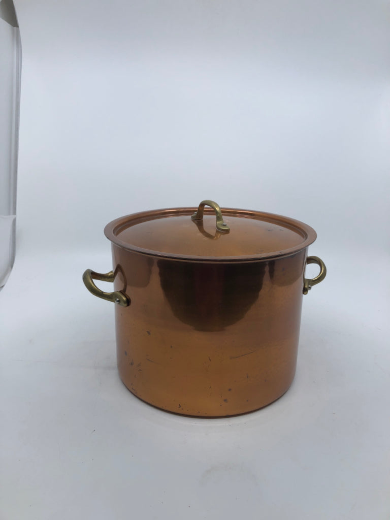 COPPER POT W LID.