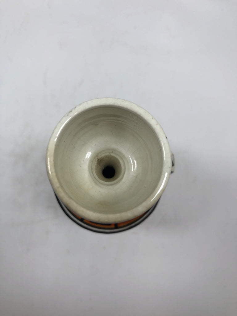 VTG GREEK OIL DECANTER BLACK,BROWN,WHITE GEOMETRIC SHAPES.
