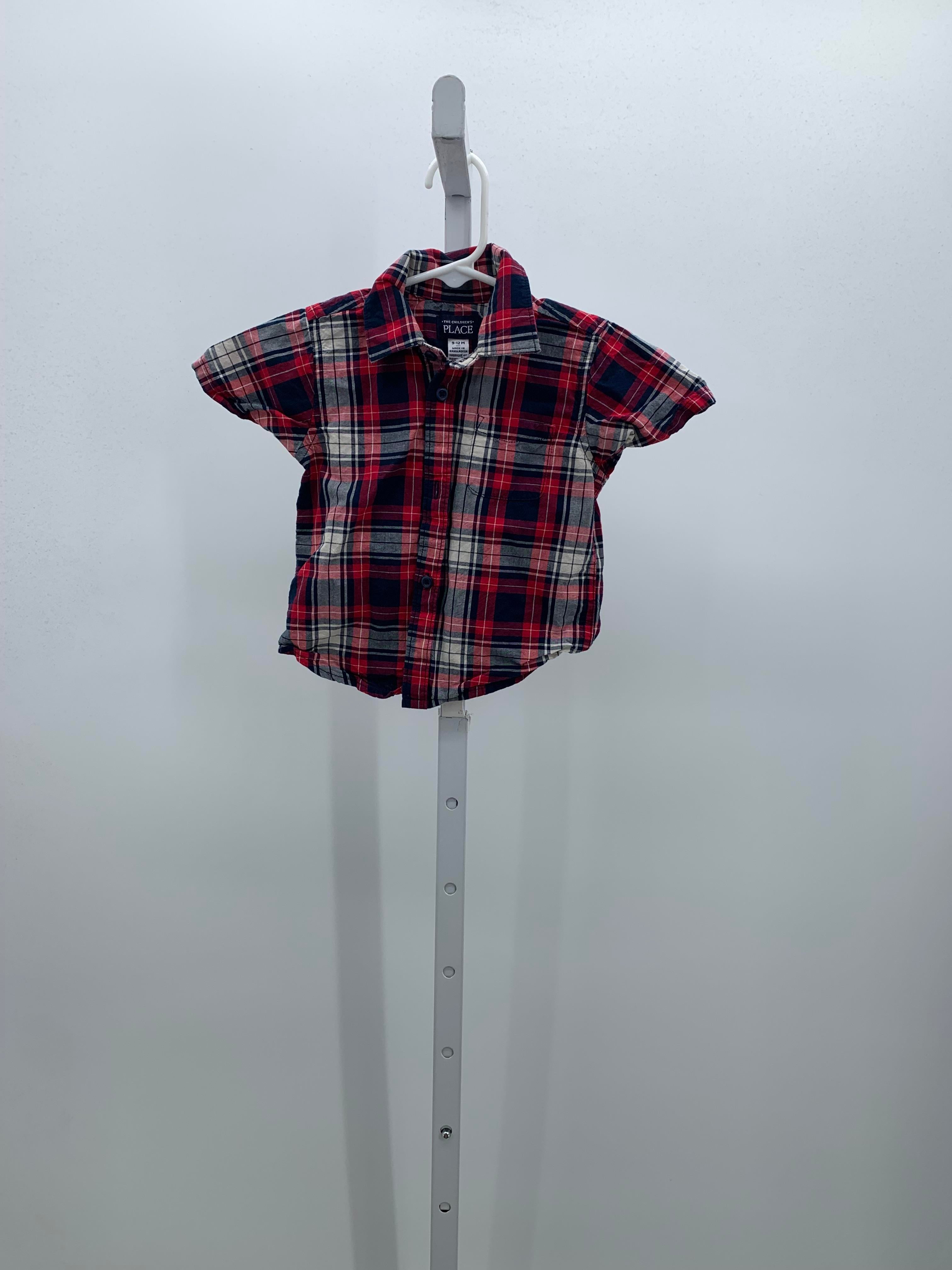 NAVY/ RED PLAID BUTTON DOWN
