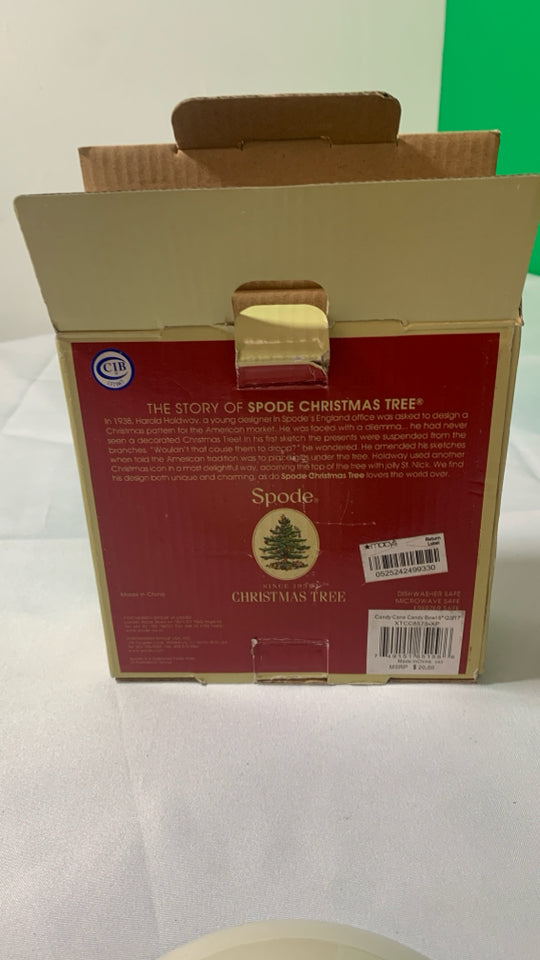 NIB SPODE CANDY CANE BOWL.