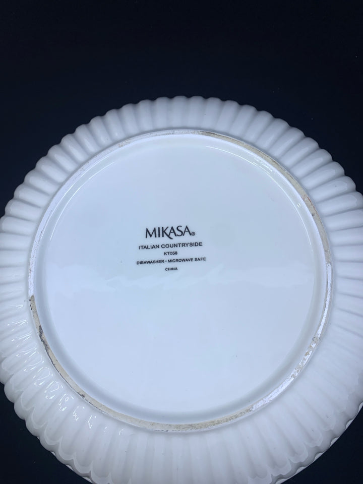 MIKASA CREAM RIBBED SERVING BOWL.