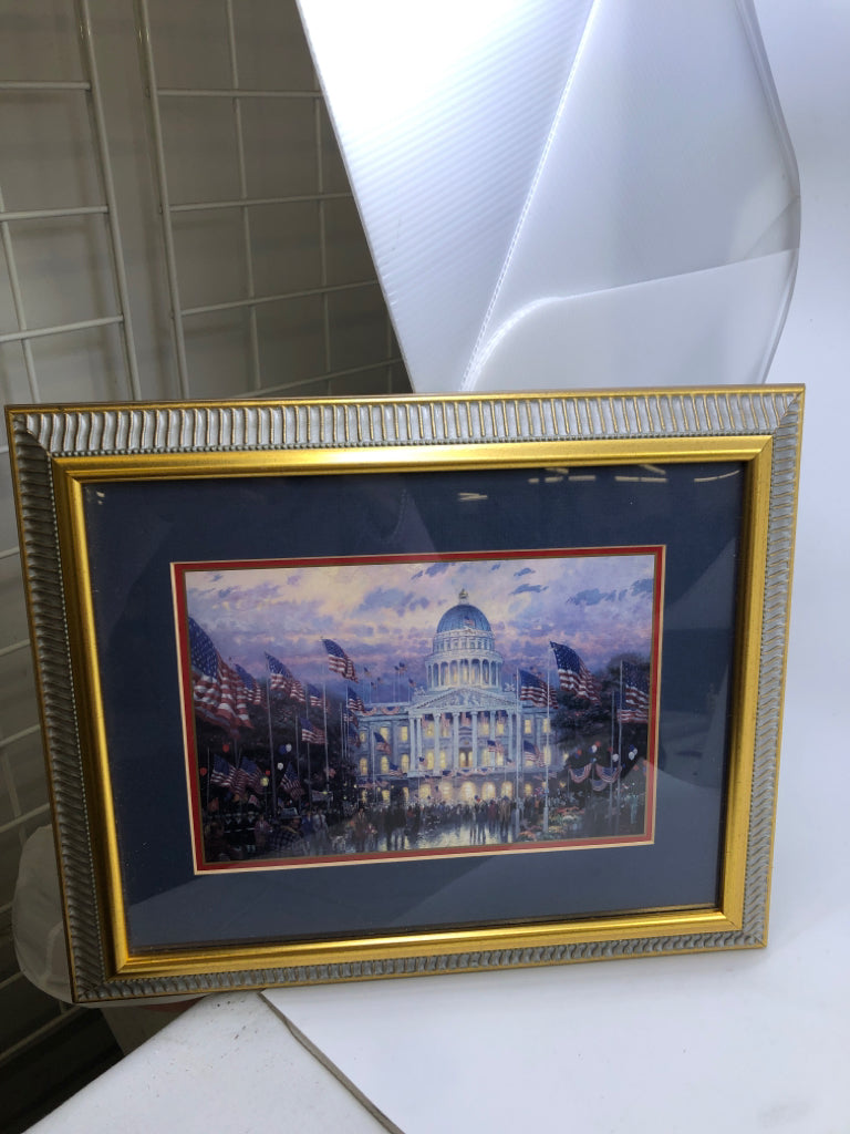THOMAS KINKADE "FLAGS OVER THE CAPITOL".