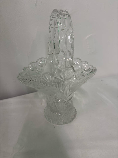 ETCHED GLASS BASKET.